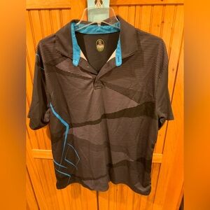 PGA Tour Black and Blue Men's Polo Shirt